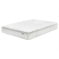 colchon de muelles embolsados tejido de bambu blanco 160 x 200 cm 5 zonas medio firme funda extraible luxus