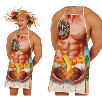 Delantal De Hawaiano Musculoso Adulto (talla Única)