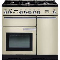 rangemaster professional 90 gas range cooker - cream  chrome cream
