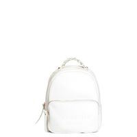 mochila con logo de alta frecuencia en el bolsillo con cremallera white