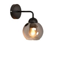 refvik - aplique de pared de metal color negro 22 cm e27 max 40 w