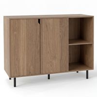 costway aparador de buffet de 106cm armario de almacenamiento moderno para cocina con 2 puertas y estantes armario de cafe bar para comedor natural