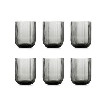 Juego de 6 vasos bajos vidrio gris 28 cl