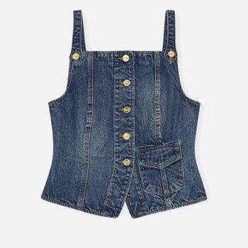 Ganni Washed Denim Top - 40