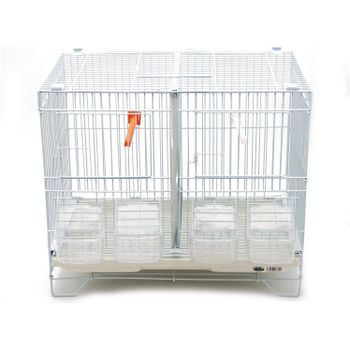 Jaula de Incubación Jaula de Cría para Pájaros con Comedero Bebedero Saltador Cubeta Tamaño L 60 x 26 x 40 cm BPS-1305