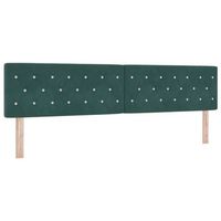 cabecero led con tiras led verde oscuro 200 cm terciopelo vidaxl