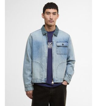 Barbour international para hombre. MOS0453 Chaqueta Meteor azul (XXL), Casual, Algodón, Denim