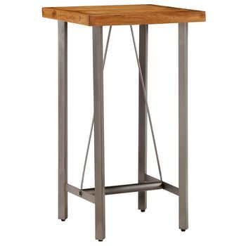 Mesa Alta De Bar | Mesa De Bistró Teca Maciza Reciclada 60x60x107 Cm
