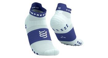 Calcetines compressport pro racing v4 0 run low blanco azul