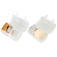 juego de brochas de maquillaje de punta plana brocha redonda blanca para base de maquillaje polvos sueltos rubor maquillaje facial herramienta cosmetica con estuche de almacenamiento
