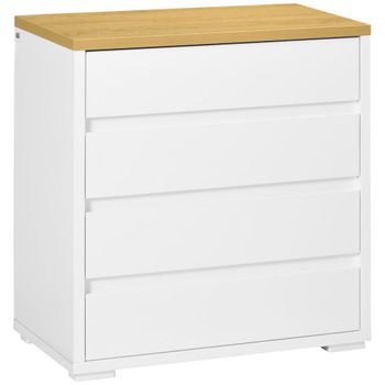 Cómoda con cajones 70x37x75 cm blanco