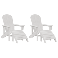 sillas adirondack con reposapies 2 uds blanco hdpe cfw336621