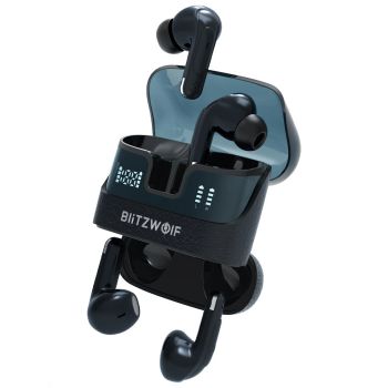 BlitzWolf® BW-FYE17 auriculares bluetooth 2-en-1 2 pares de auriculares TWS doble pantalla LED de potencia controladores