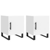 juego de 2 mesitas de noche - mesillas madera de ingenieria blanco 40x40x50 cm mc4482