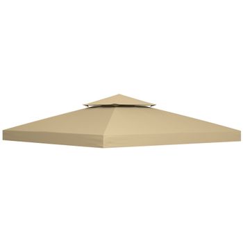 Outsunny Techo Reemplazo para Carpa 3x3 m Pabellón de Poliéster para Jardín Terraza Aire Libre Exterior - Color Crema   Aosom España