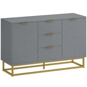 Aparador de salón 120x40x76 cm gris