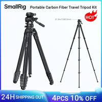 kit de tripode de viaje portatil de fibra de carbono smallrig con cabeza de tripode columna central corta para camara dslr para cabezas de bola-5028
