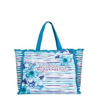 bolsa de playa en tejido estampado blue