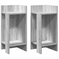 pack 2 uds mesas auxiliaresmesa de centromesita de centro con estante gris sonoma 255x27x60 cm