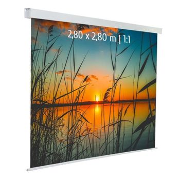 Kimex Pantalla de Proyección Eléctrica 2.80x2.80m Formato 1:1 Blanca