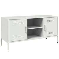 mueble de tv  mueble de salon  gabinete de tv de acero blanco 1005x39x505 cm