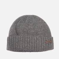 barbour heritage mens carlton beanie hat - grey