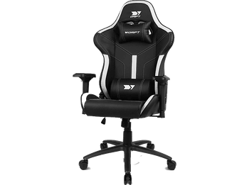 Silla gaming - Drift DR350, Polipiel, Reposabrazos 4D, Ruedas silenciosas, Inclinación, Blanco