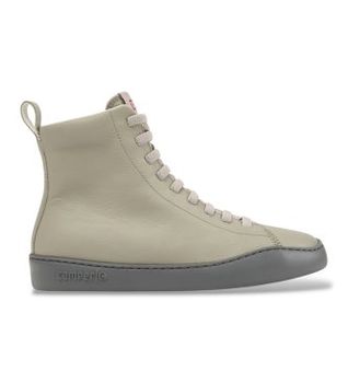 Camper para mujer. K400817-005 Zapatillas botín de piel Peu Touring beige (39), Plano, Cordones, Casual