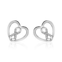pendientes corazon infinito de plata 925 con circonita