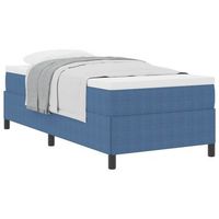 cama individual  cama para adulto  cama tipo box spring azul 90 x 200 cm tela de pana