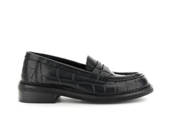 mocasines de piel grabado coco black