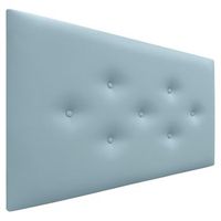 dhome cabecero de polipiel con 3 hileras intercaladas de botones cabezal tapizado cama lujo celeste 90cm
