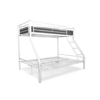 Litera De Matrimonio Metalica Blanco + 1 Colchon De Arriba (90x190 Cm)