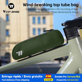 Bolsa para Tubo Superior de Bicicleta WEST BIKING, Bolsa Delantera de Ciclismo de TPU con Tornillos o Correas, Impermeable y Resistente al Viento, para Bicicletas de Carretera y Gravel