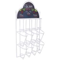 botellero de pared de metal para 8 botellas 53x17x90h cm