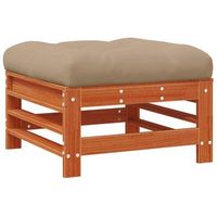 reposapies de jardin pino macizo marron cera vidaxl