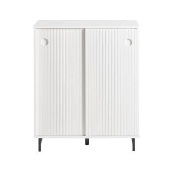 Aparador entrada con puerta correderas y balda madera blanco
