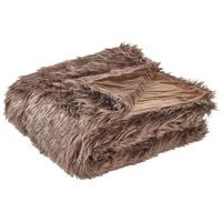 manta de acrilico marron 200 x 220 cm poliester pelo largo dormitorio delice