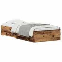 estructura de cama con cajones madera vieja 90 x 200 cm