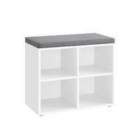 banco zapatero con 4 compartimentos y 2 estantes ajustables blanco nube