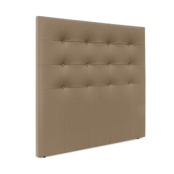 Cabecero De Polipiel Capitoné Hasta El Suelo 160x120cm Camas 150/160 - Marrón Claro