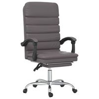 sillon de oficina reclinable con masaje de piel sintetica gris vidaxl