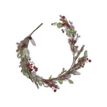 Guirnalda Artificial De Navidad Decoración De Interior 150cm Verde Y Roja Irun