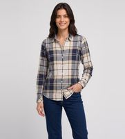 barbour para mujer lsh1353 camisa bredon beige marino l casual algodon manga larga