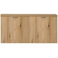 conjunto de 2 muebles bajo lavabo newport con puertas 120x60x40 cm - efecto roble encasa