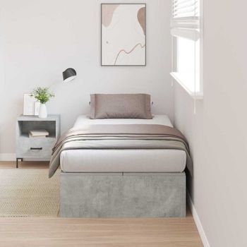 Vidaxl Cama Con Almacenamiento Con Puerta Gris Concreto 100 X 200 Cm