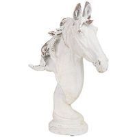 figura decoracion caballo de magnesio blanca 25x10x38 cm