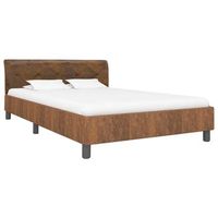 cama matrimonial  cama doble  estructura de cama de piel de ante artificial marron 140x200 cm cfw20188