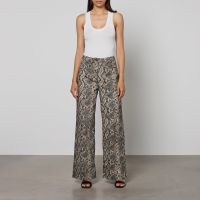 maxco parure snake-print cotton-drill trousers - uk 8