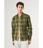 pepe jeans para hombre pm3090833 camisa caster verde l casual algodon manga larga